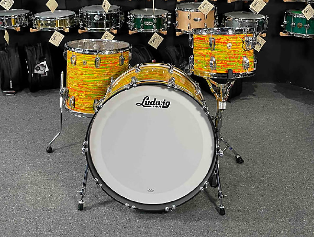 Kit de batterie Ludwig 13/16/24 Classic Maple Pro Beat en Citrus Mod